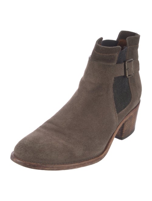 Alberto Fermani Suede Colorblock Pattern Chelsea Boots