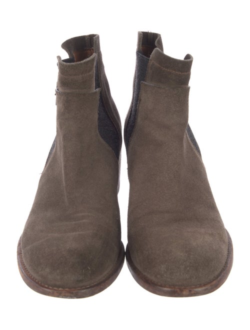 Alberto Fermani Suede Colorblock Pattern Chelsea Boots