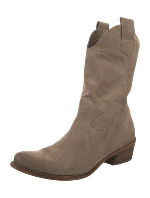 Alberto Fermani Suede Embroidered Accent Moto Boots