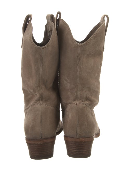 Alberto Fermani Suede Embroidered Accent Moto Boots