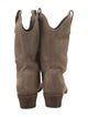Alberto Fermani Suede Embroidered Accent Moto Boots