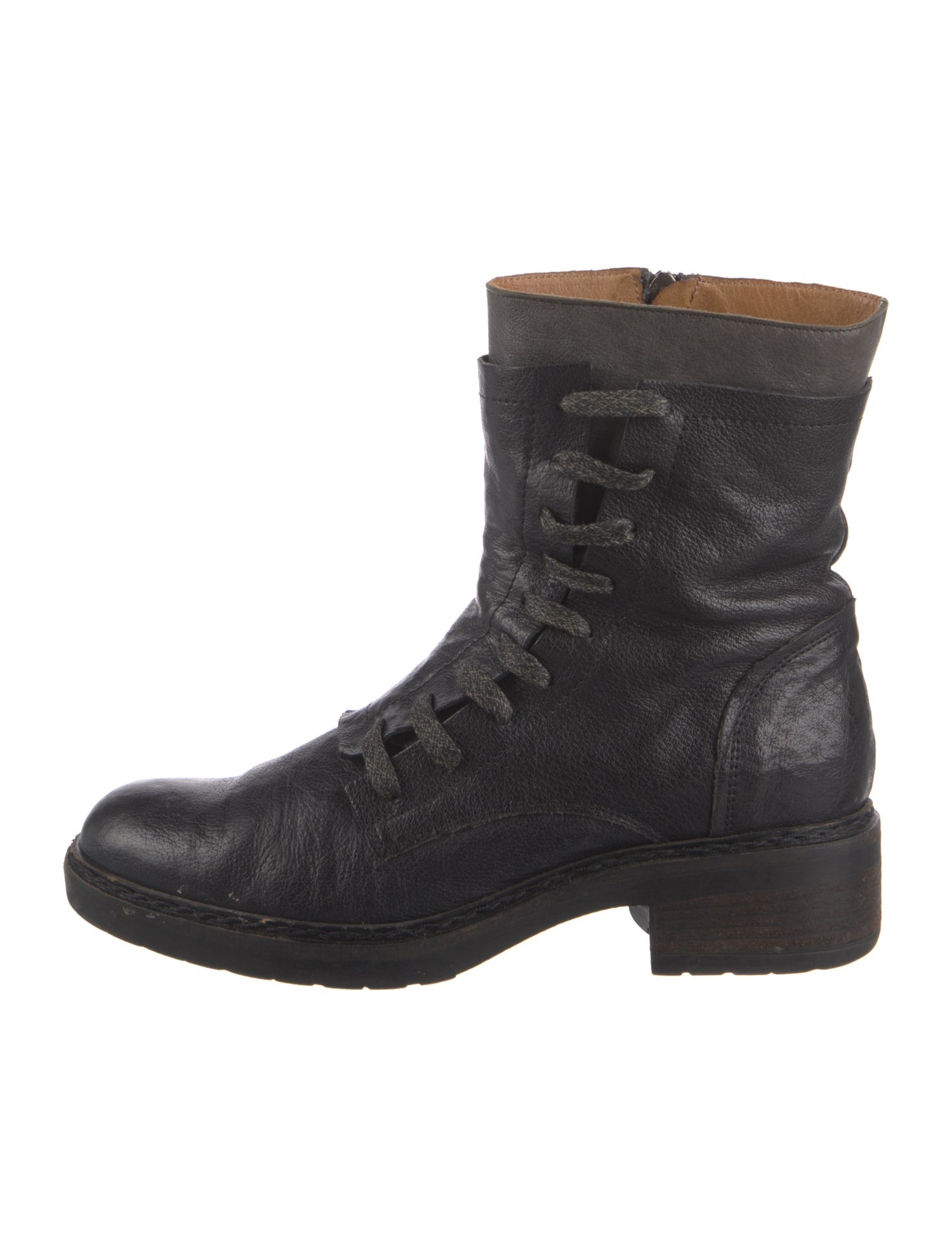 Alberto Fermani Leather Combat Boots
