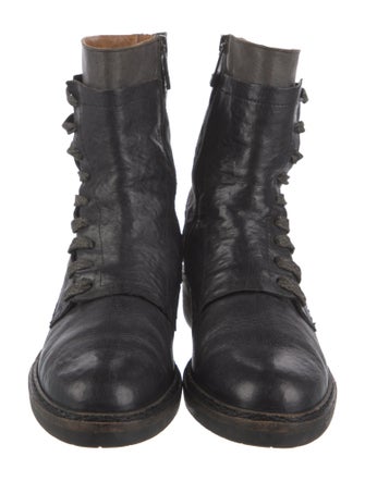 Alberto Fermani Leather Combat Boots