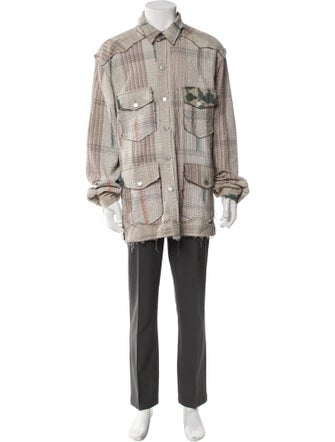 Alchemist Frayed Utility Plaid Print Parka