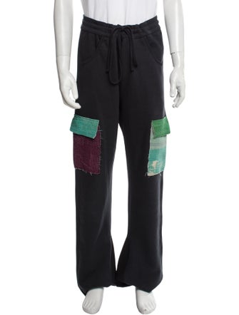 Alchemist Colorblock Pattern Raw-Edge Trim Lounge Bottoms
