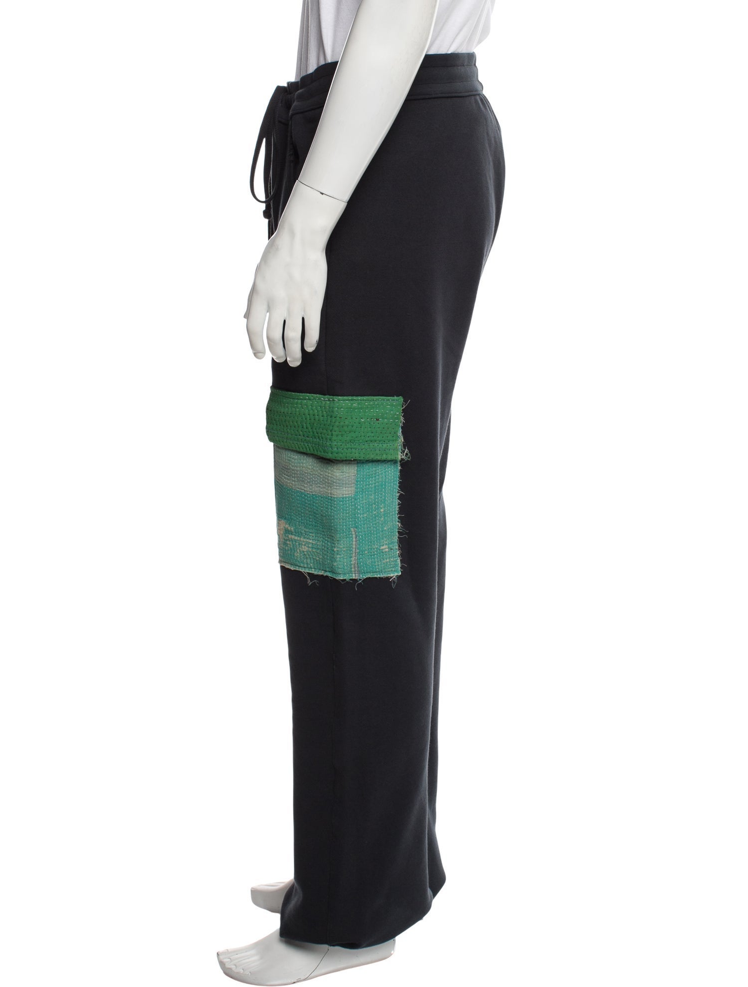 Alchemist Colorblock Pattern Raw-Edge Trim Lounge Bottoms