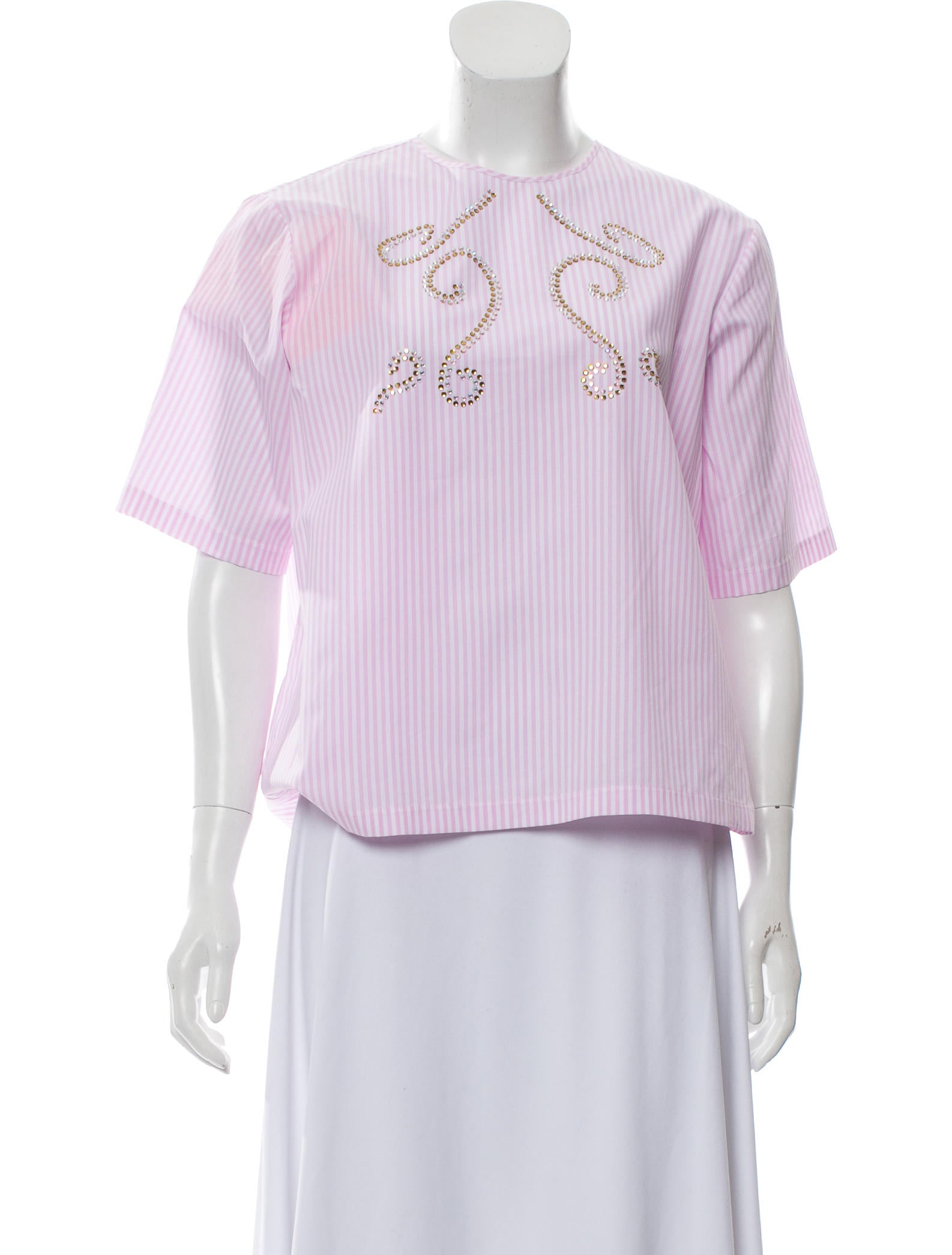 Alcoolique Embellished Stripe Top