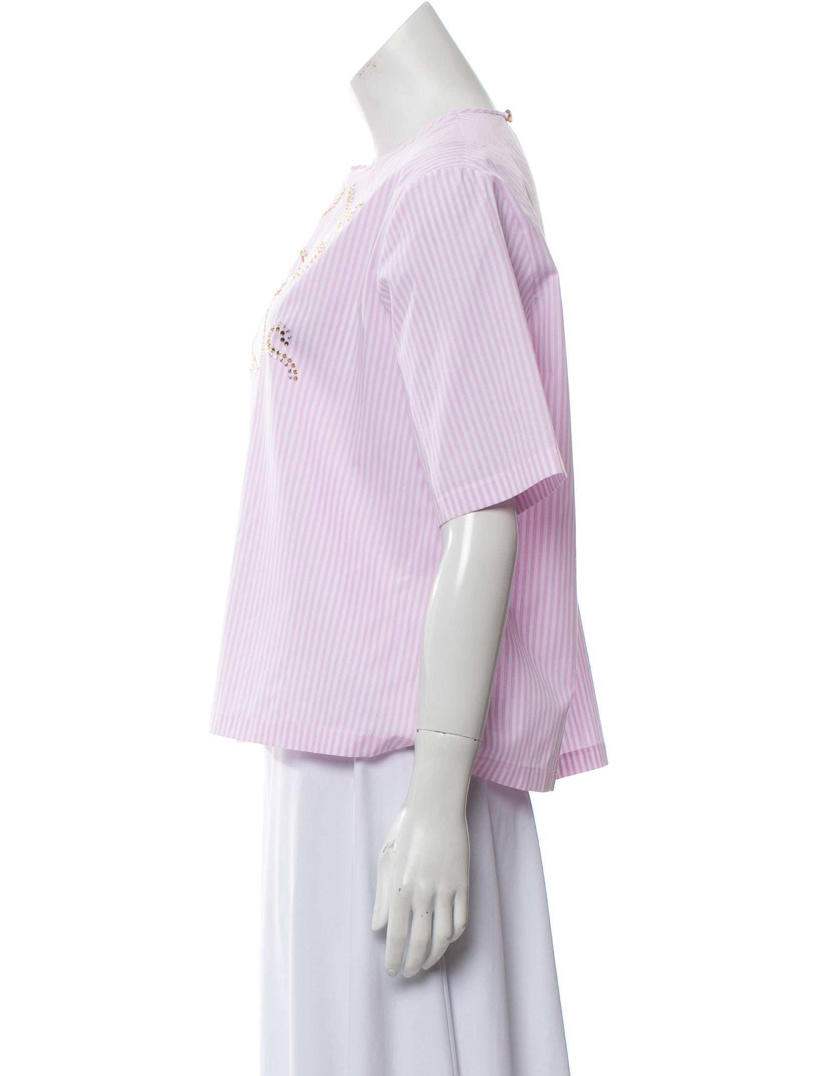 Alcoolique Embellished Stripe Top
