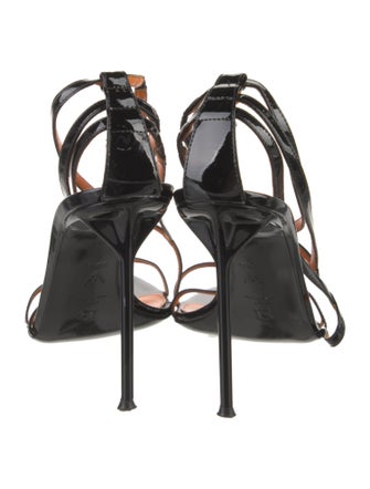 Walter de Silva Patent Leather Animal Print Slingback Sandals