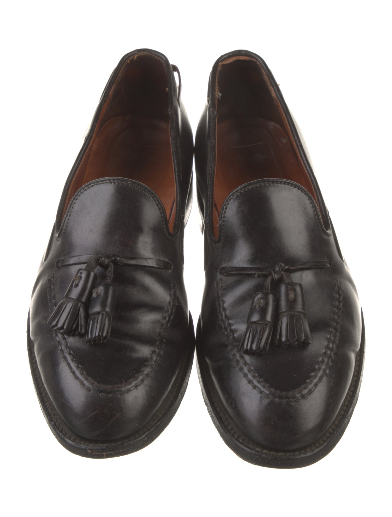 Alden Leather Tassel Accents Dress Loafers
