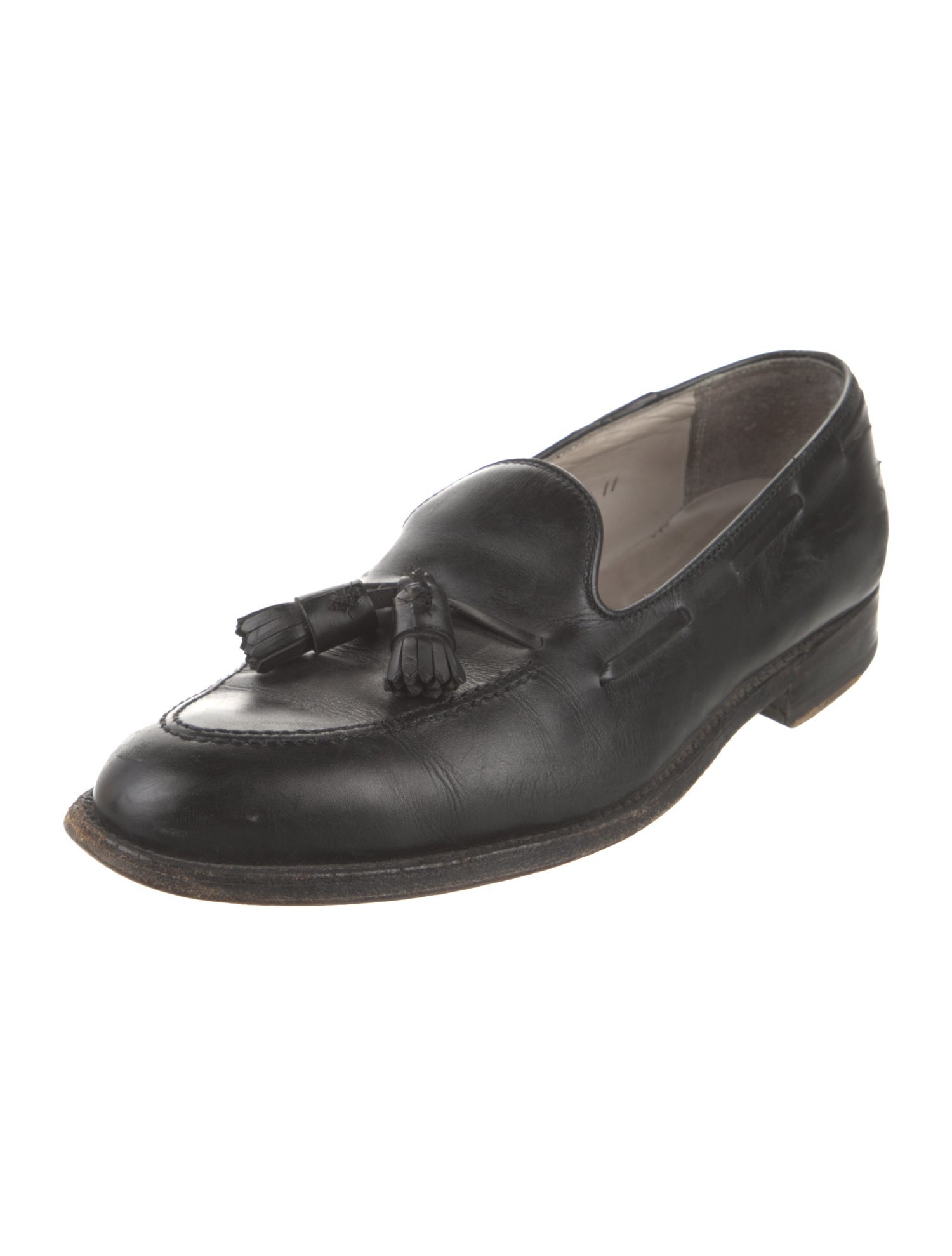 Alden Leather Tassel Accents Dress Loafers