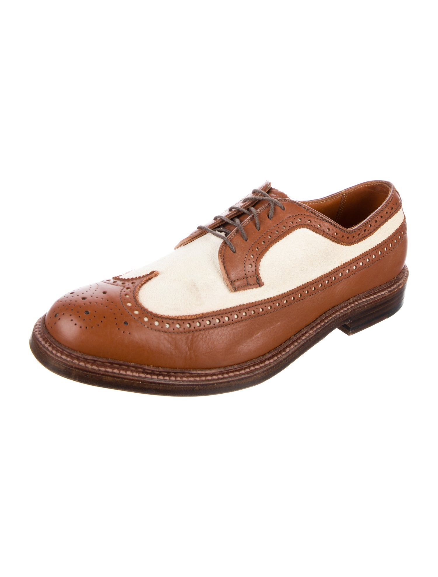 Alden Leather Colorblock Pattern Spectators