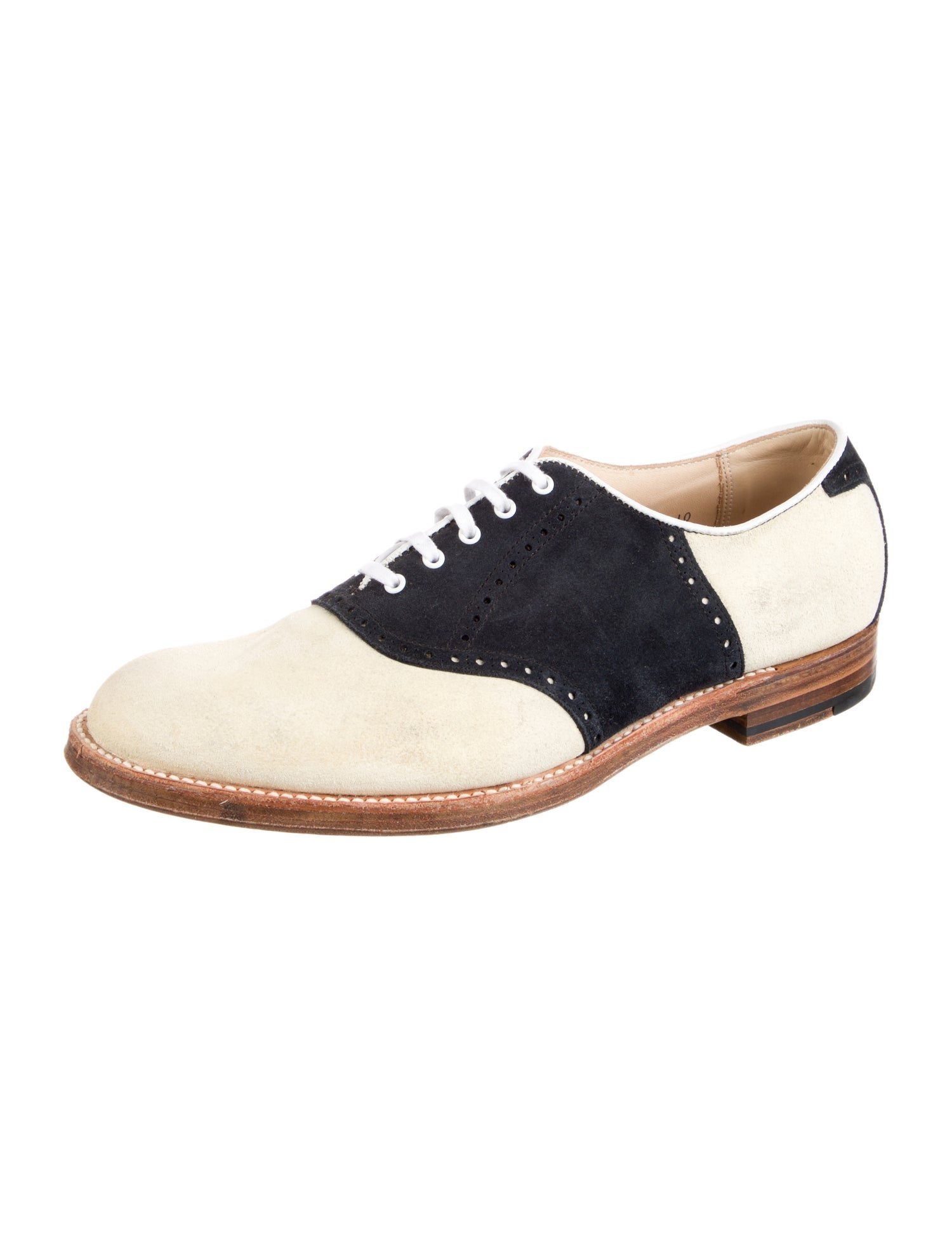 Alden Suede Colorblock Pattern Oxfords