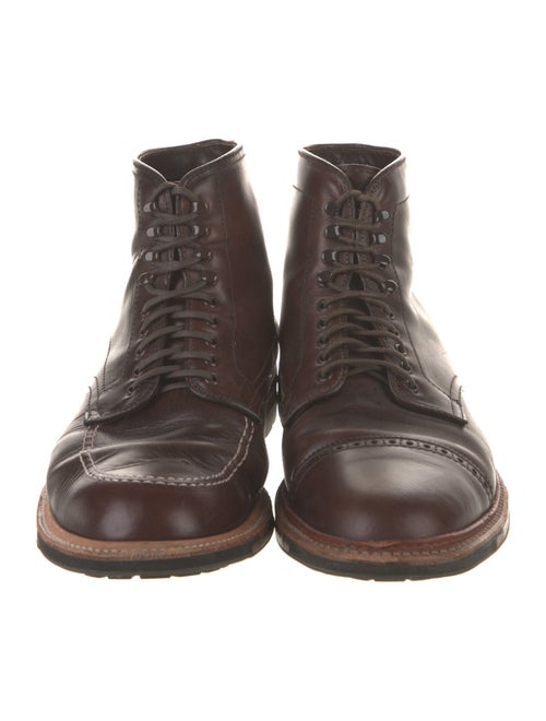 Alden Leather Whipstitch Trim Lace-Up Boots