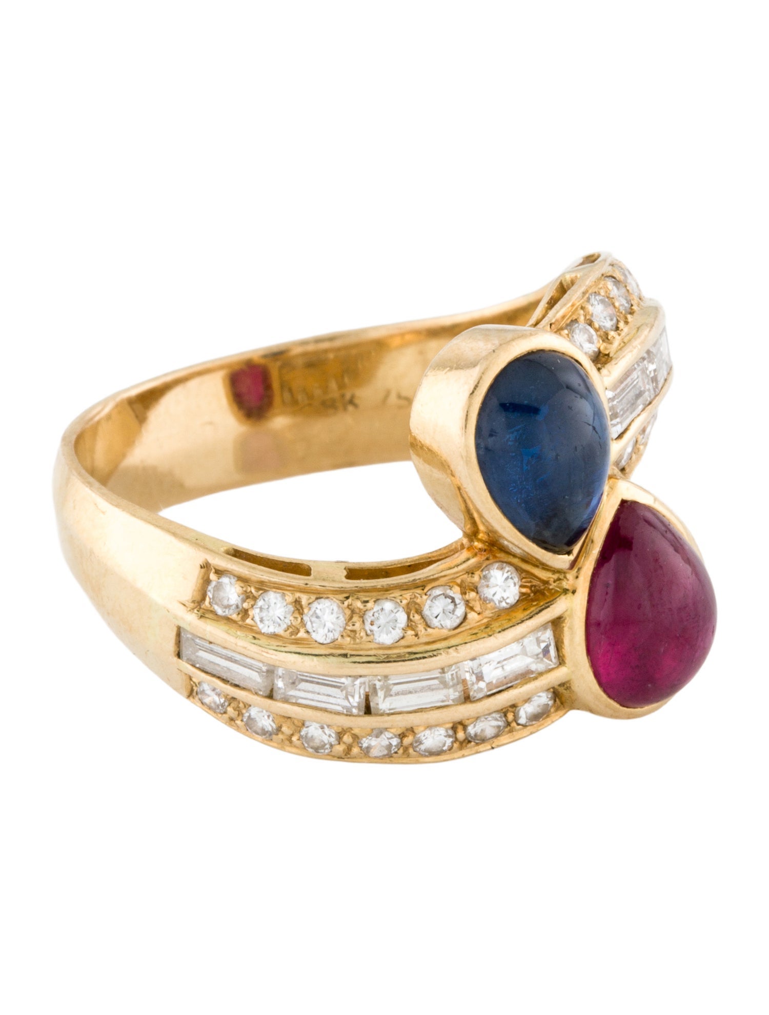 Adler 18K Ruby, Sapphire & Diamond Cocktail Ring