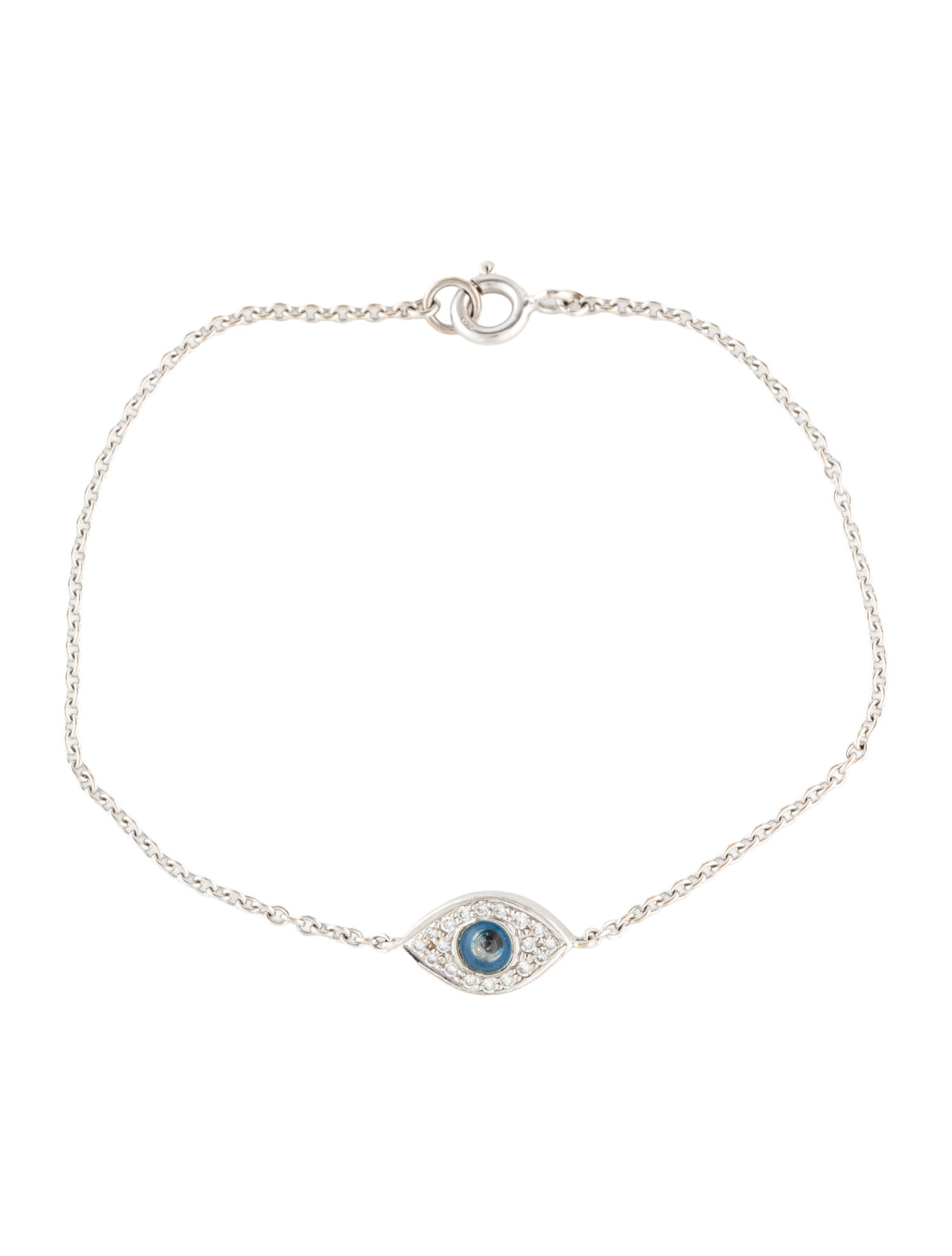 Adler 18K Diamond & Glass Evil Eye Link Bracelet