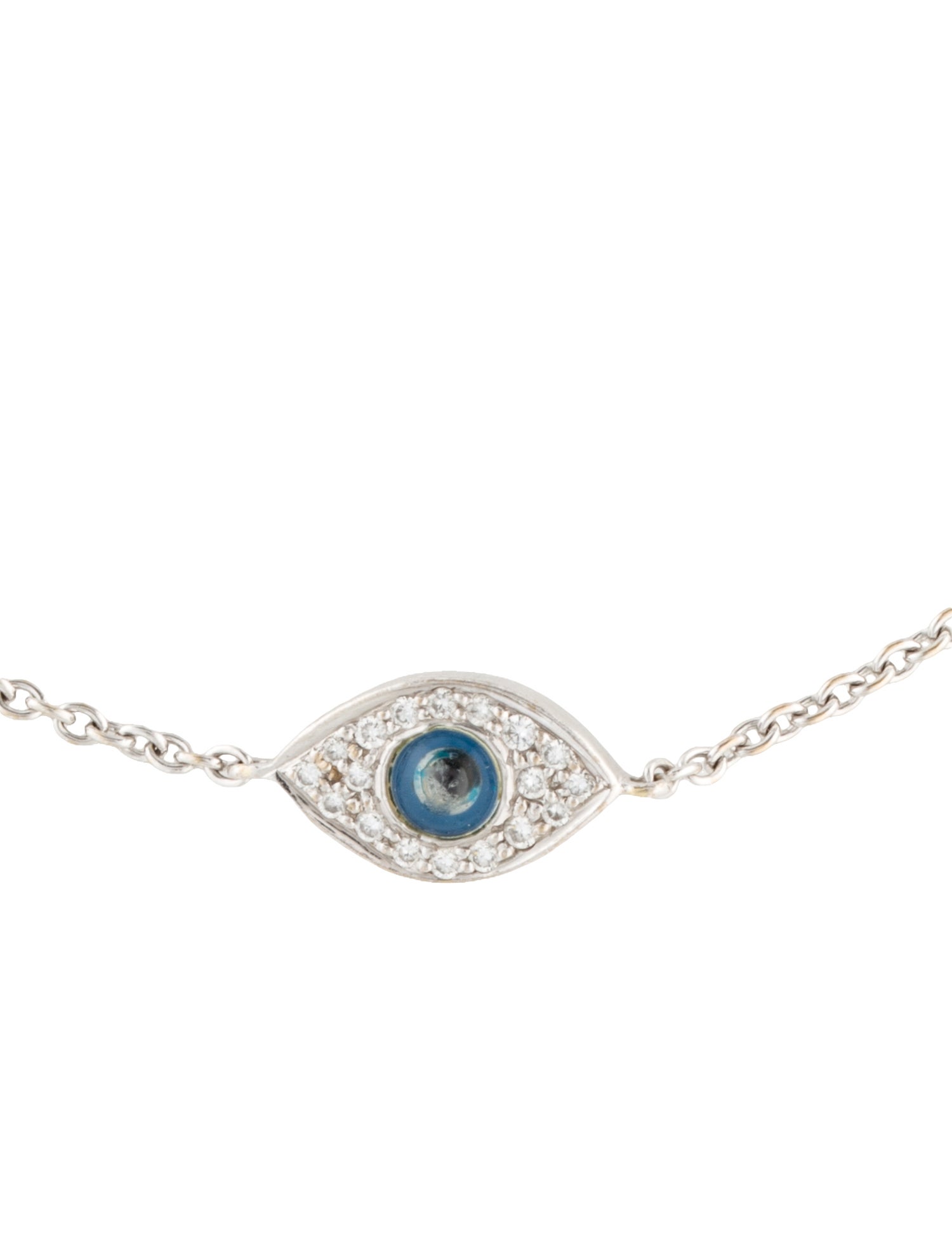 Adler 18K Diamond & Glass Evil Eye Link Bracelet