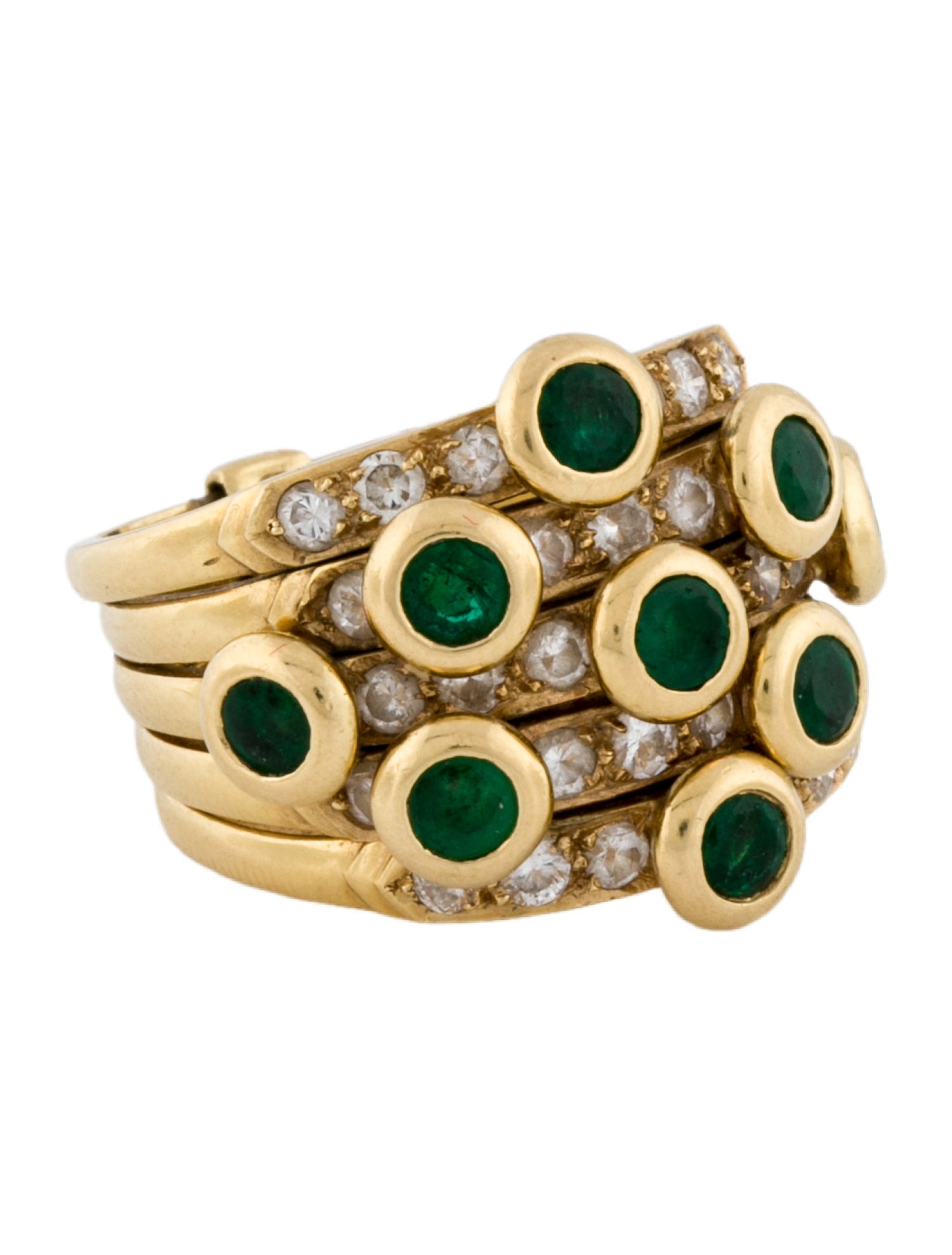 Adler 18K Emerald & Diamond Serail Ring