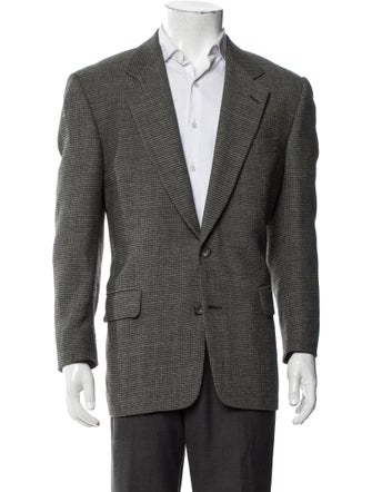 Alan Flusser Wool Plaid Print Blazer