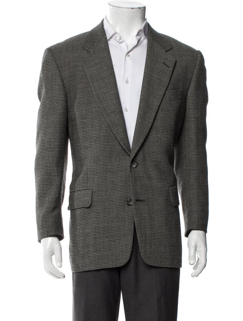 Alan Flusser Wool Plaid Print Blazer