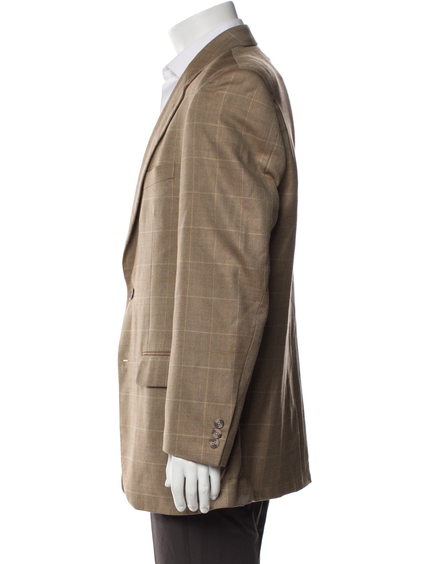 Alan Flusser Silk Plaid Print Blazer