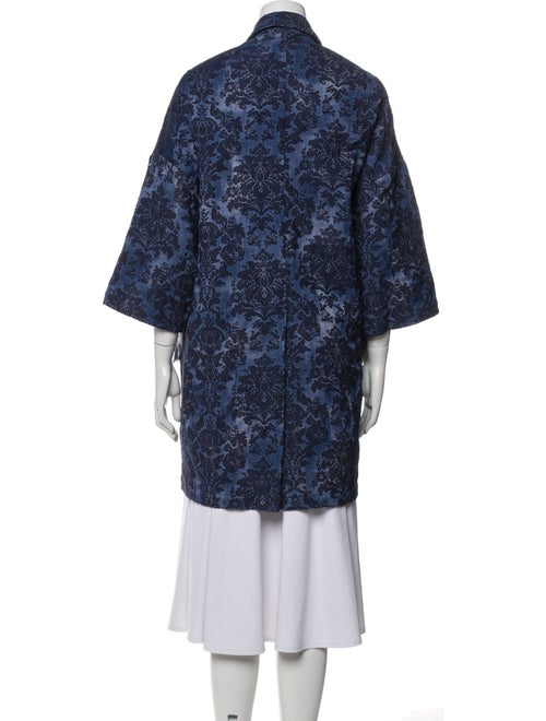 Alessandra Chamonix Floral Print Fur Trim Robe