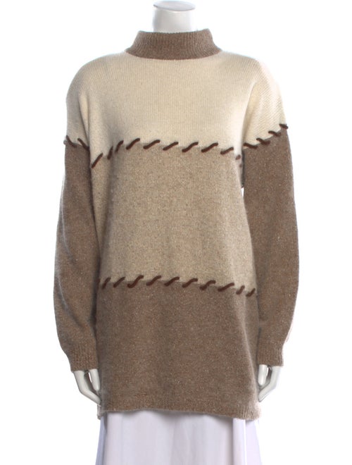 Alessandra Chamonix Colorblock Pattern Mock Neck Sweater