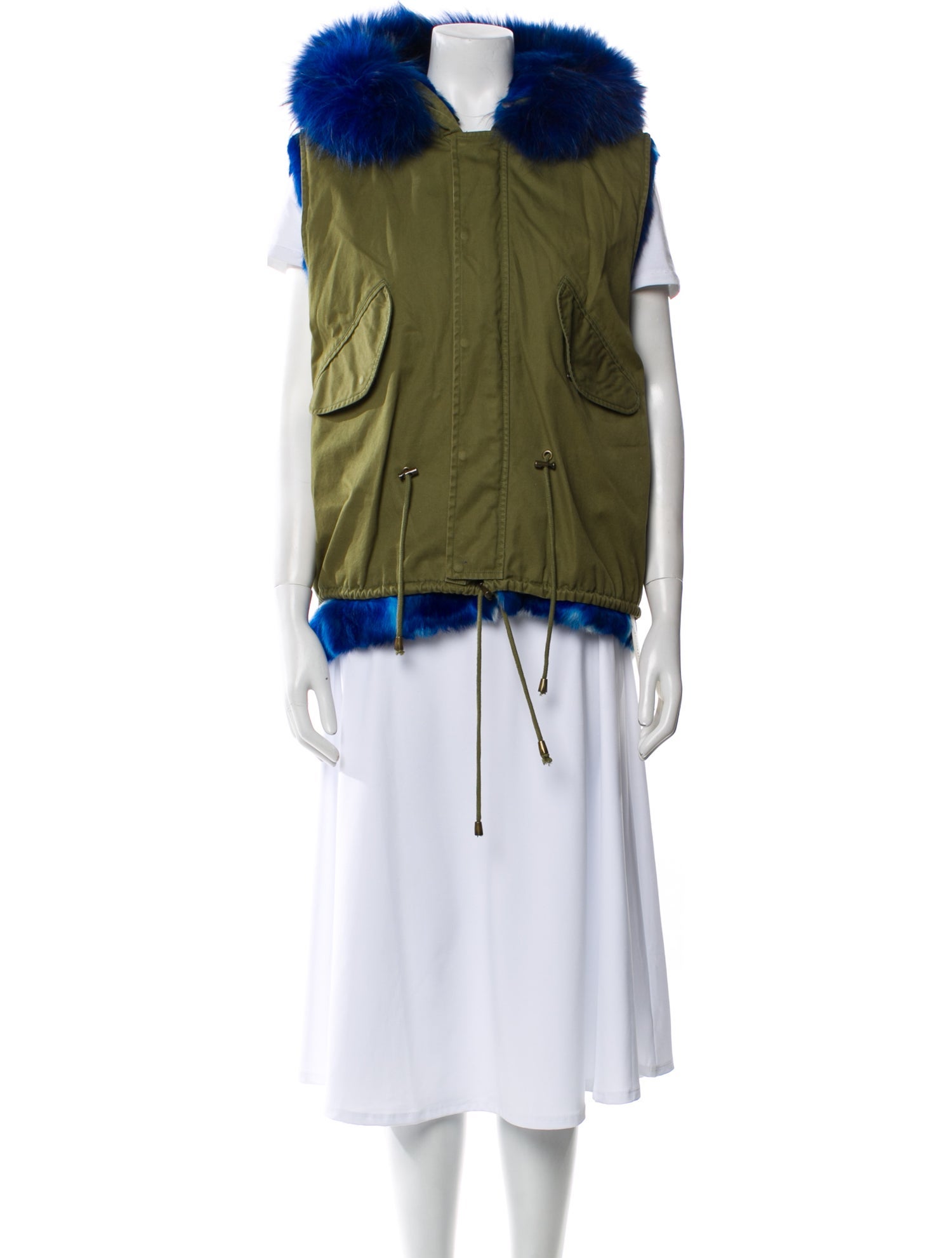 Alessandra Chamonix Colorblock Pattern Fur Jacket