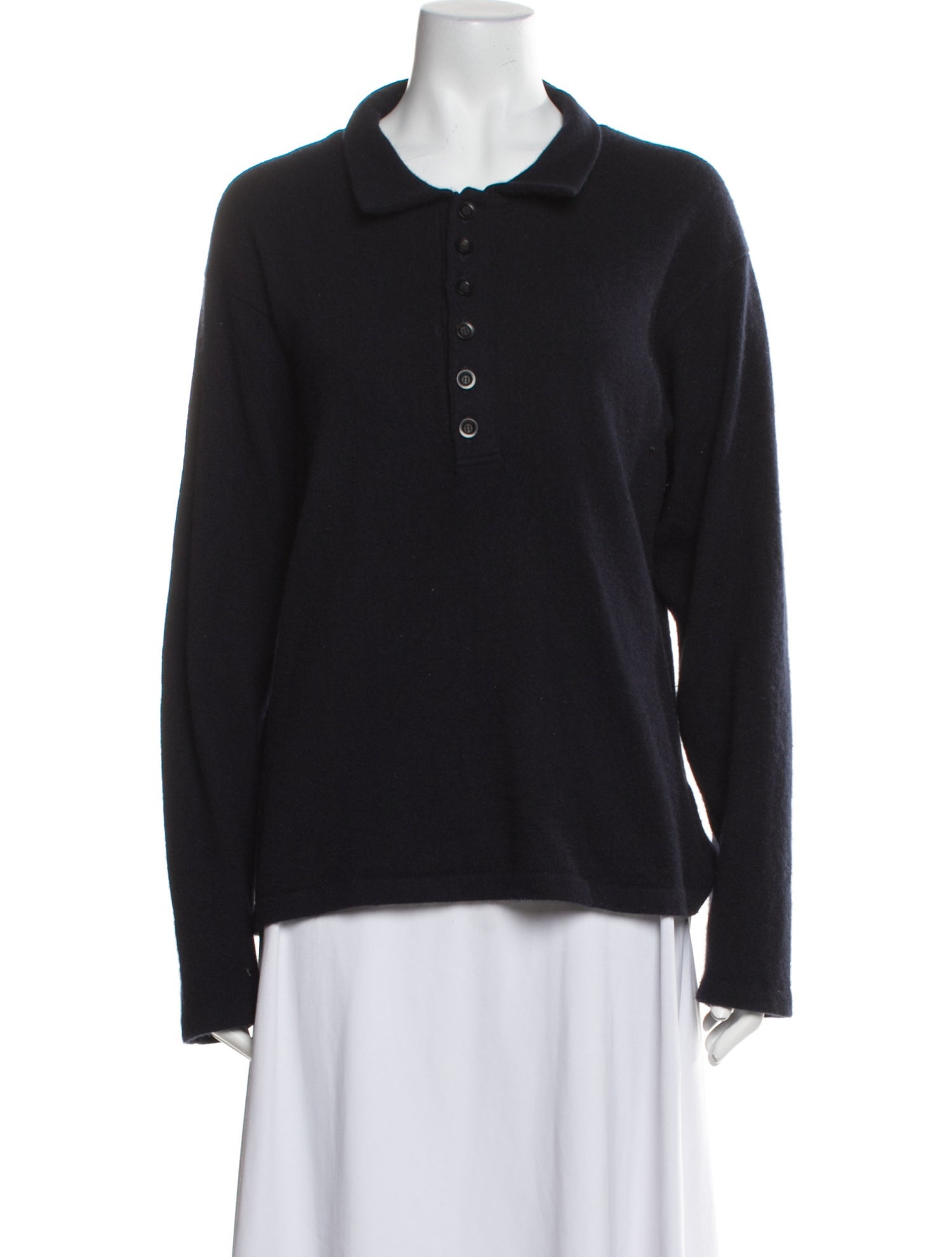 Alex Eagle Cashmere Long Sleeve Polo