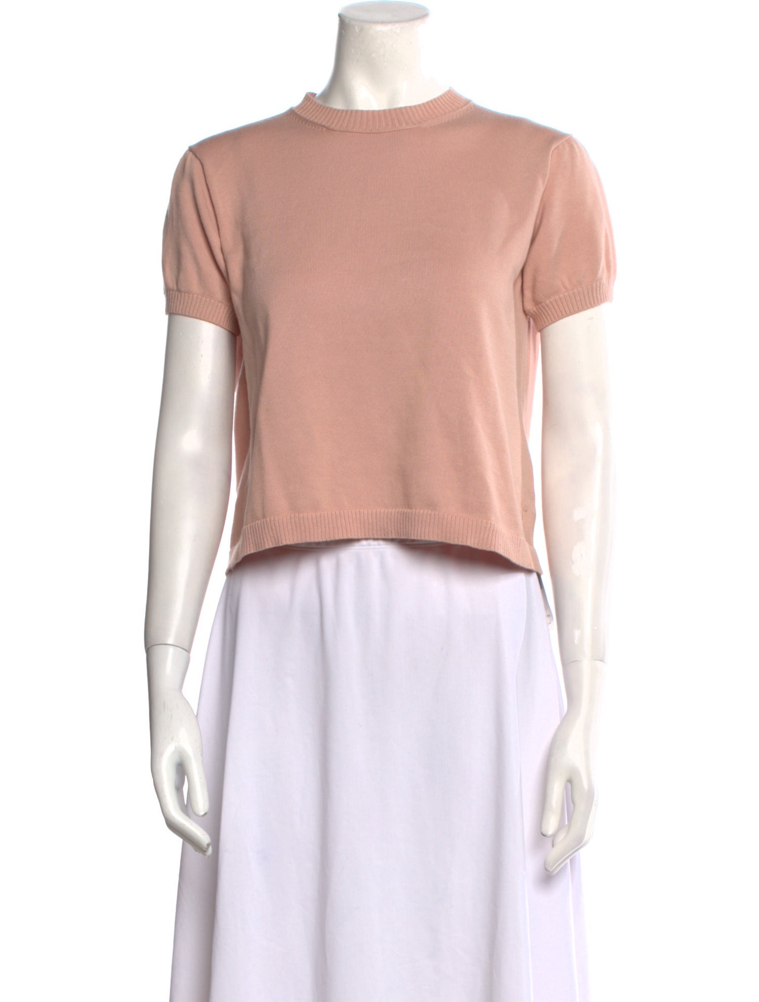 Alexandra Golovanoff Mock Neck Short Sleeve Crop Top