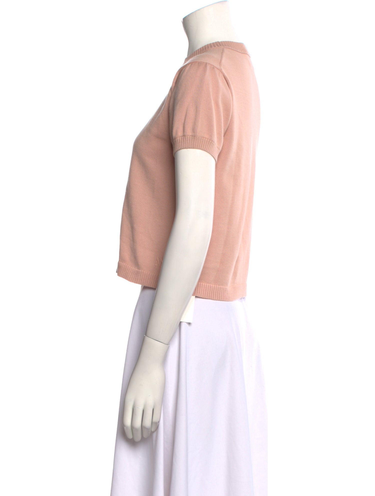 Alexandra Golovanoff Mock Neck Short Sleeve Crop Top