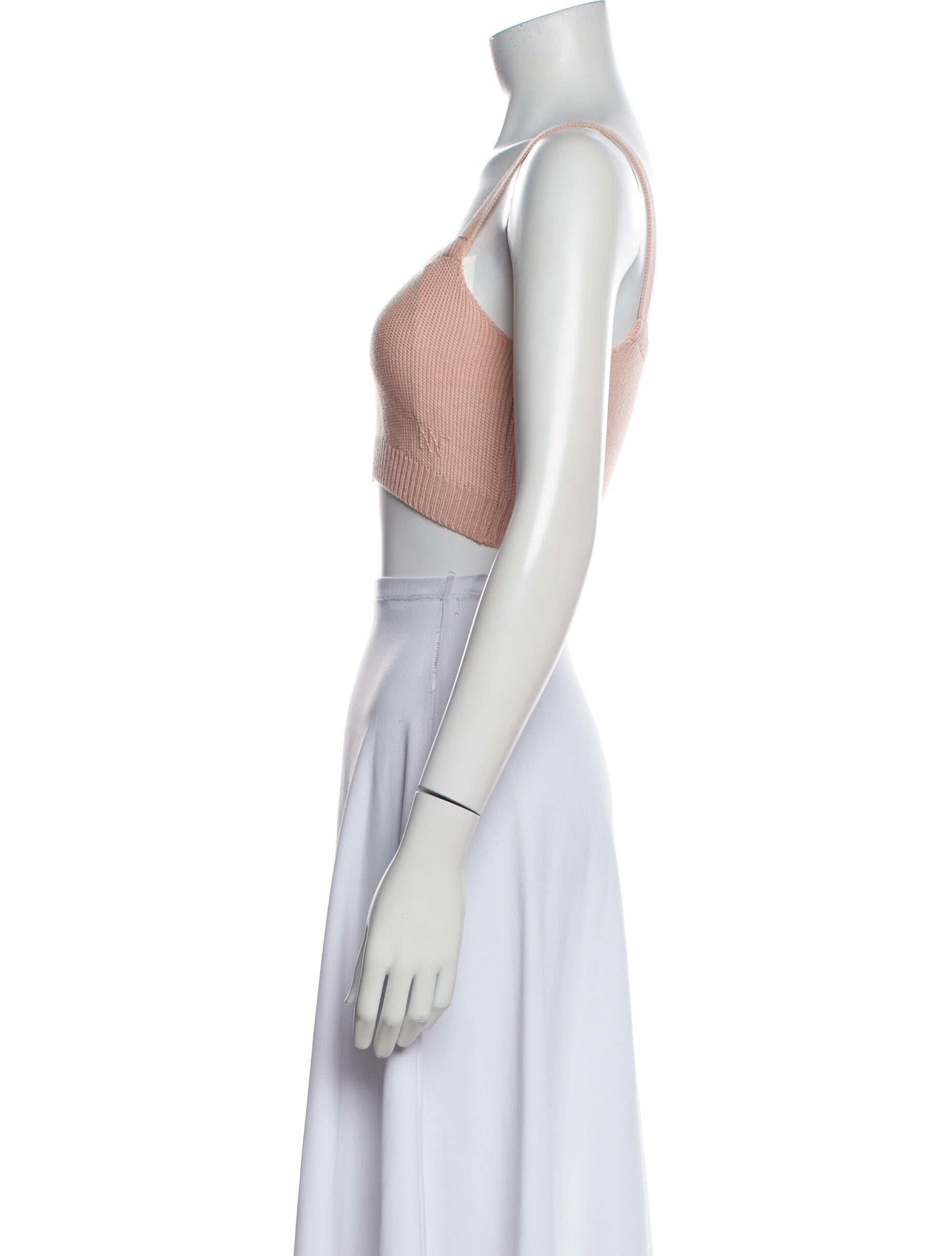 Alexandra Golovanoff Square Neckline Sleeveless Crop Top