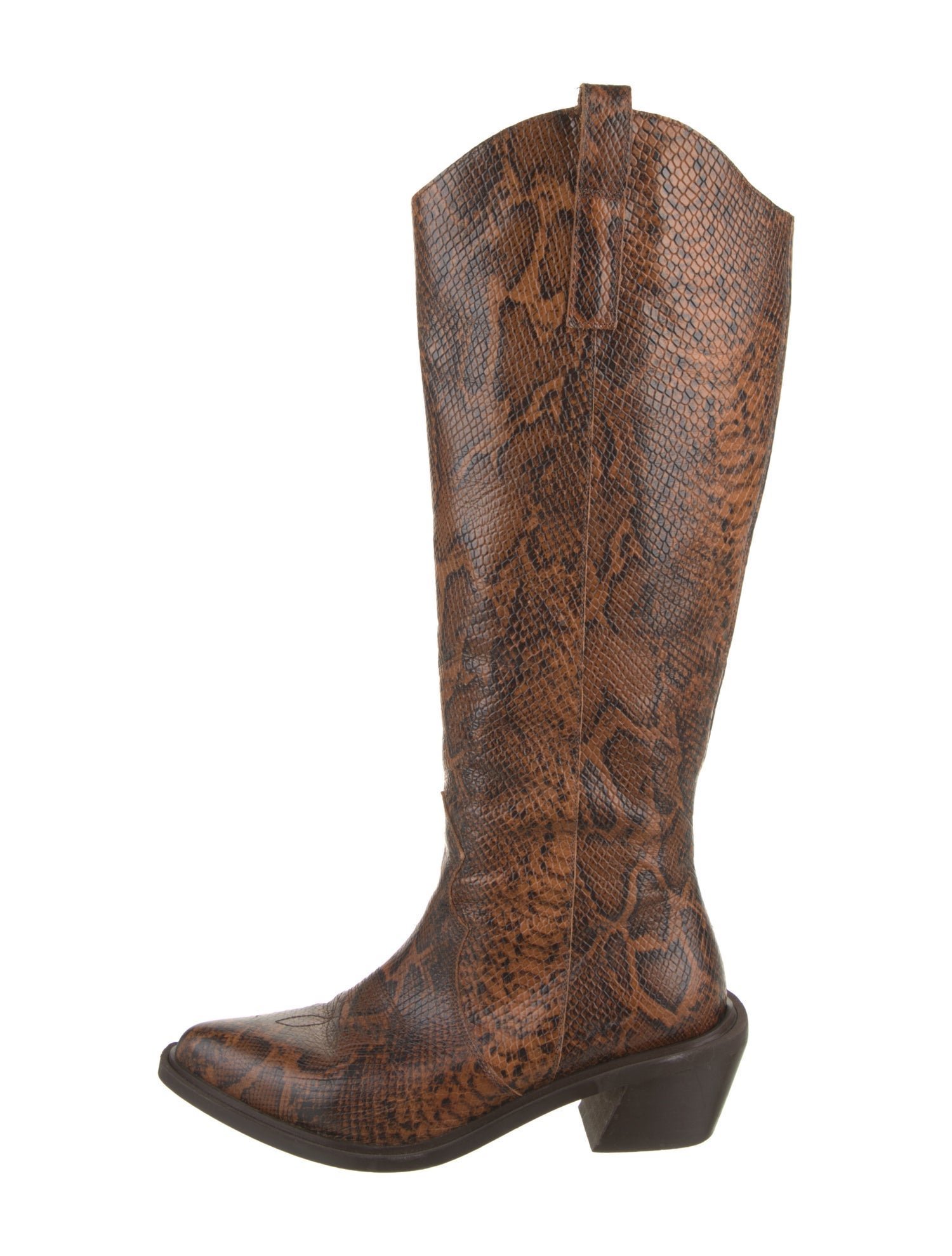 Alohas Leather Animal Print Riding Boots