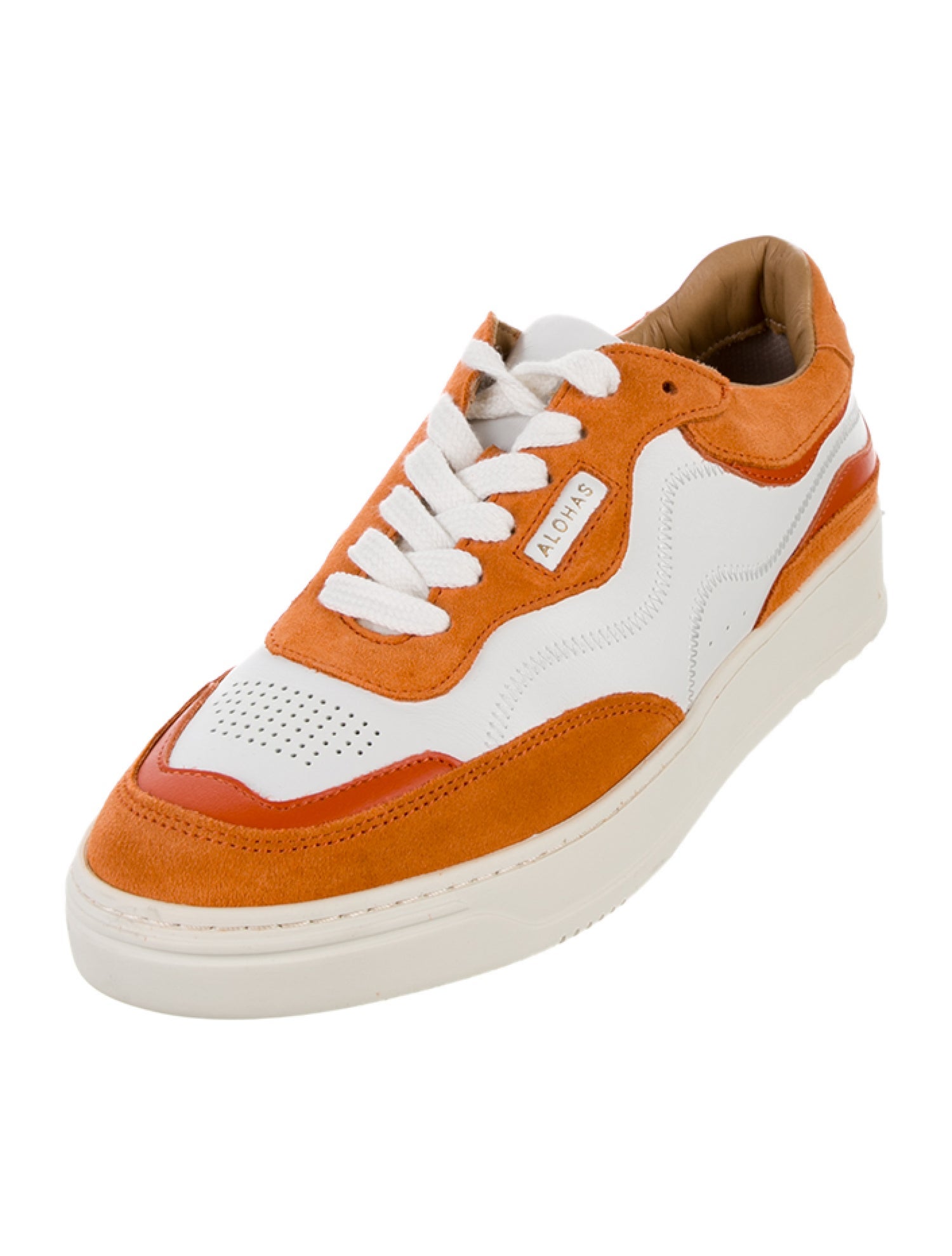 Alohas Suede Colorblock Pattern Sneakers