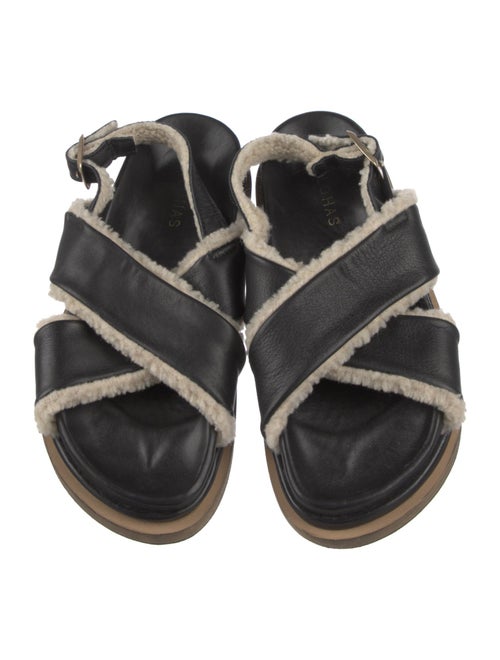 Alohas Leather Printed Slingback Sandals