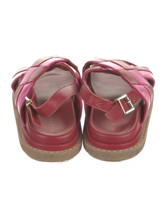 Alohas Leather Printed Slingback Sandals