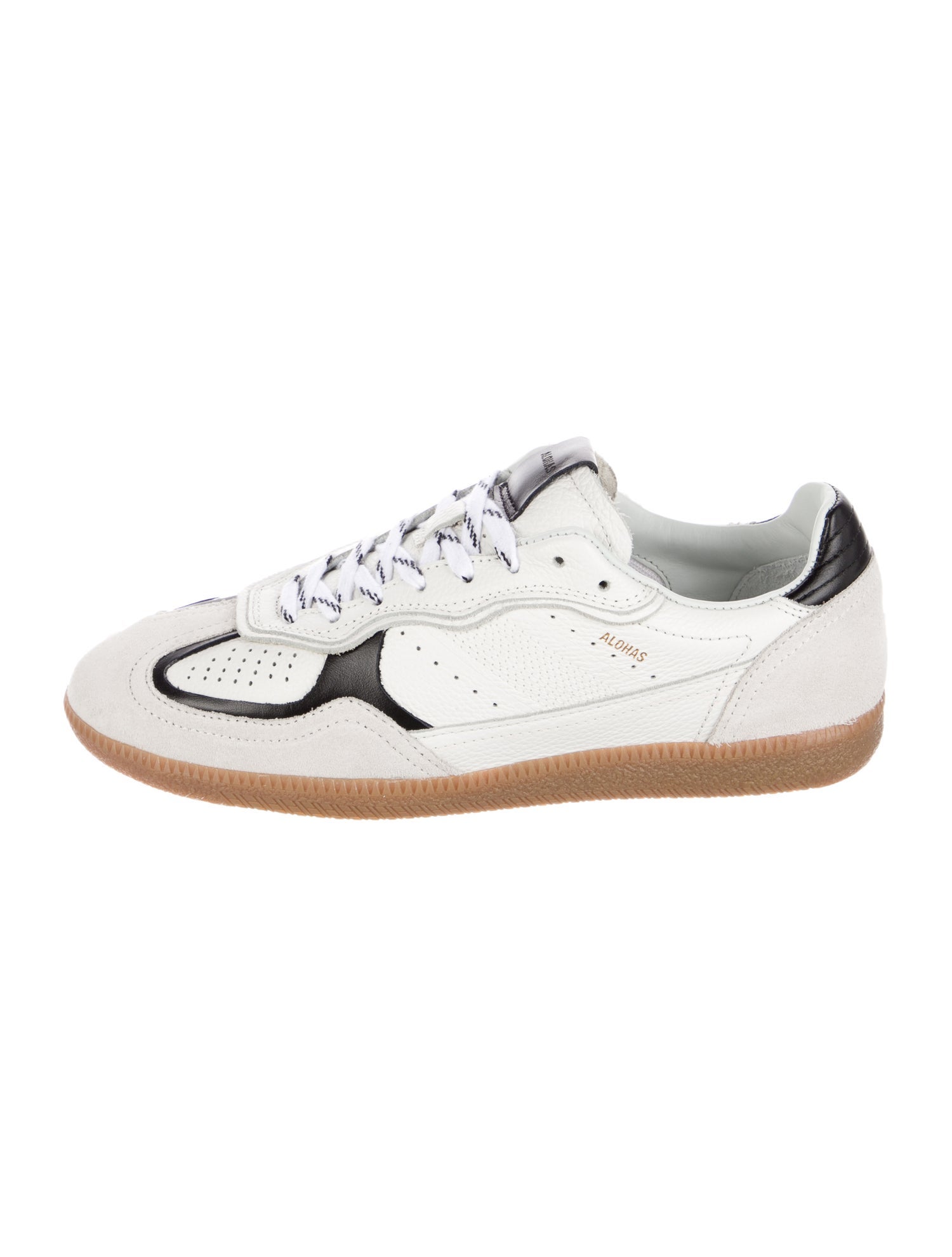 Alohas Leather Colorblock Pattern Sneakers