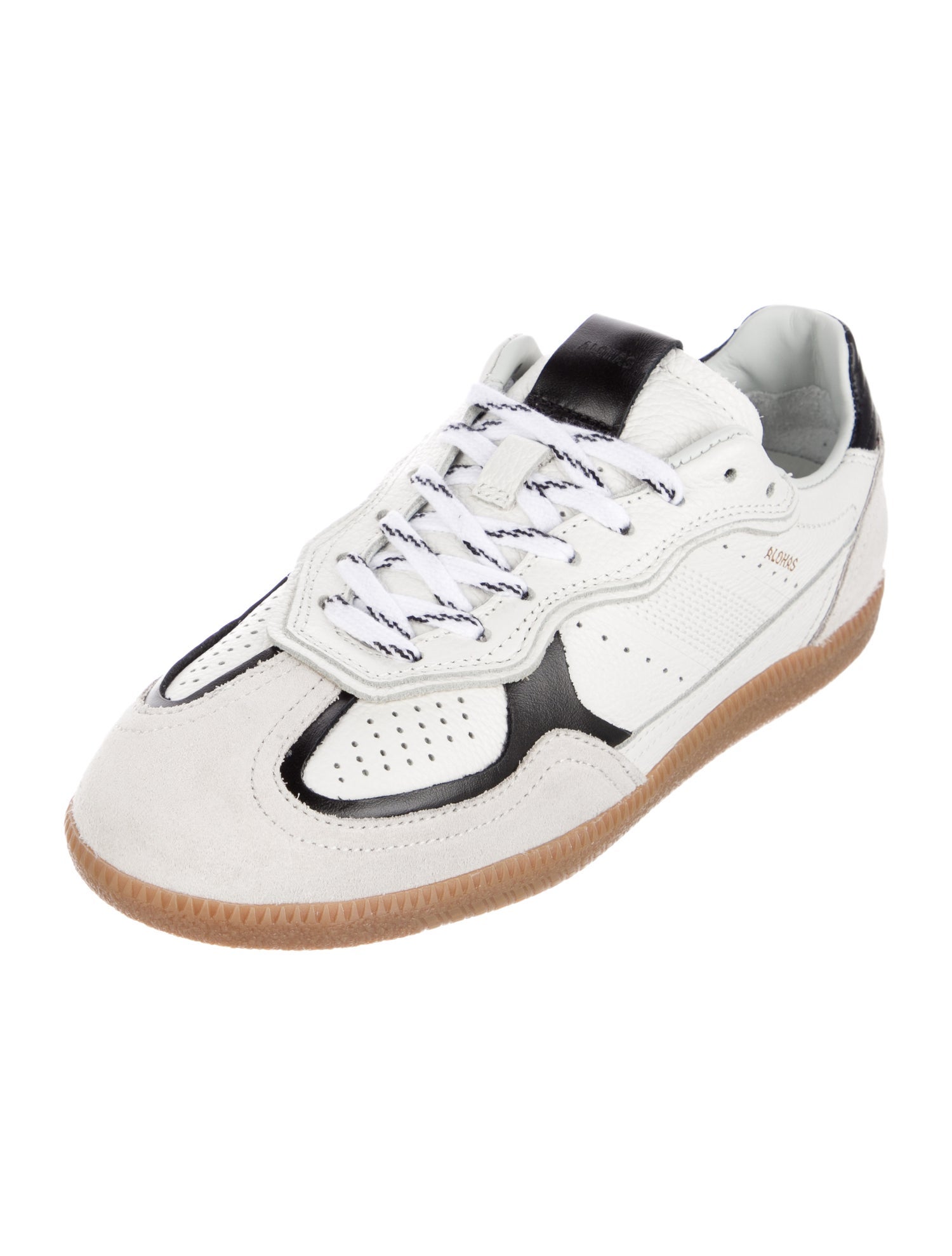 Alohas Leather Colorblock Pattern Sneakers