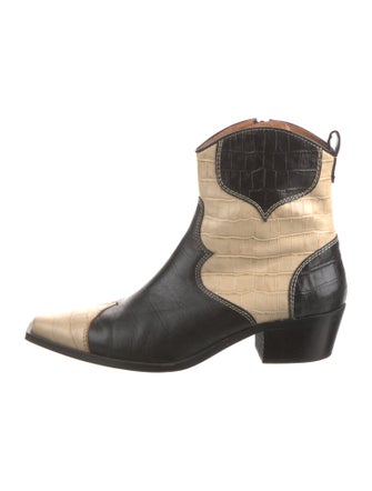 Alohas Leather Animal Print Western Boots