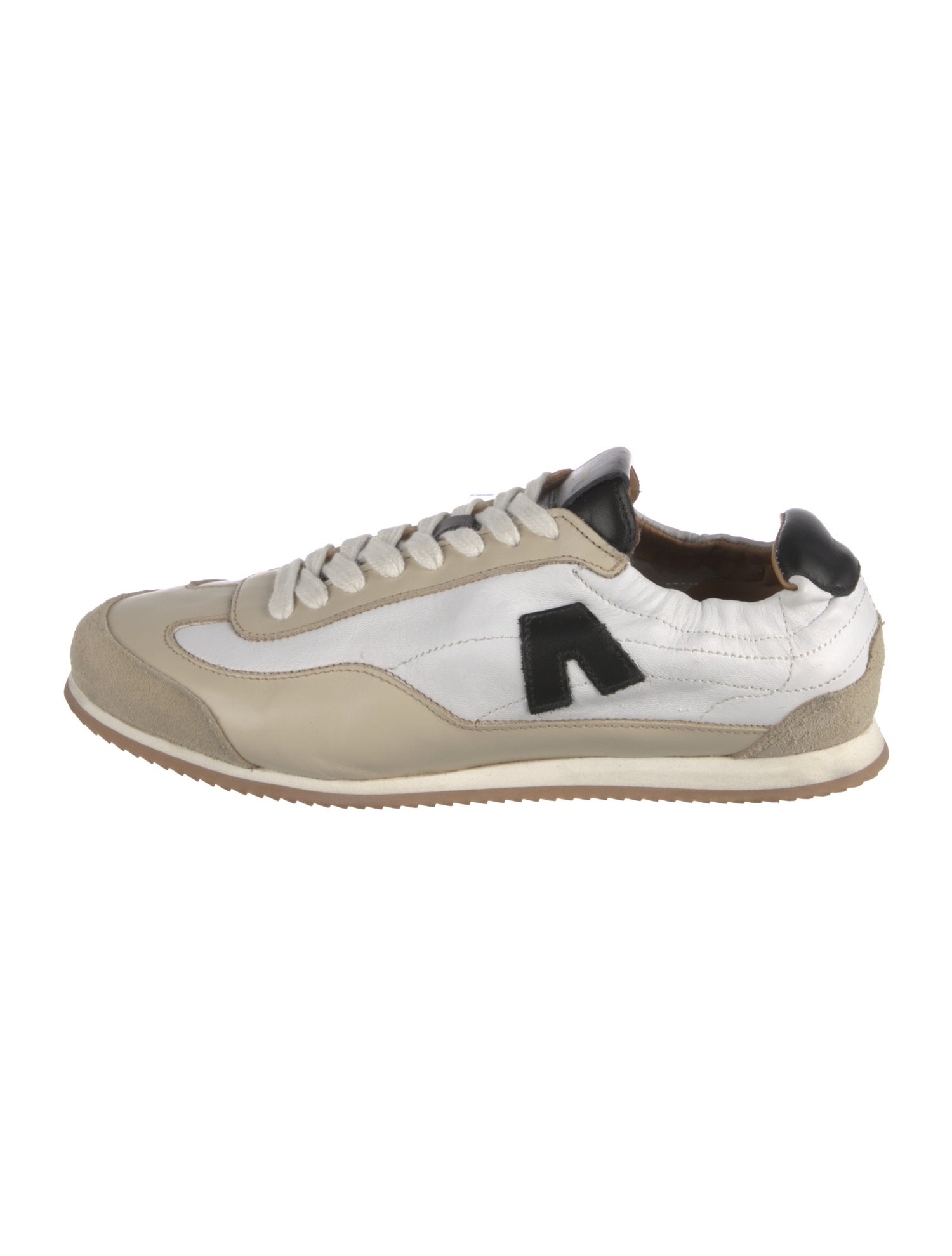 Alohas Leather Colorblock Pattern Sneakers