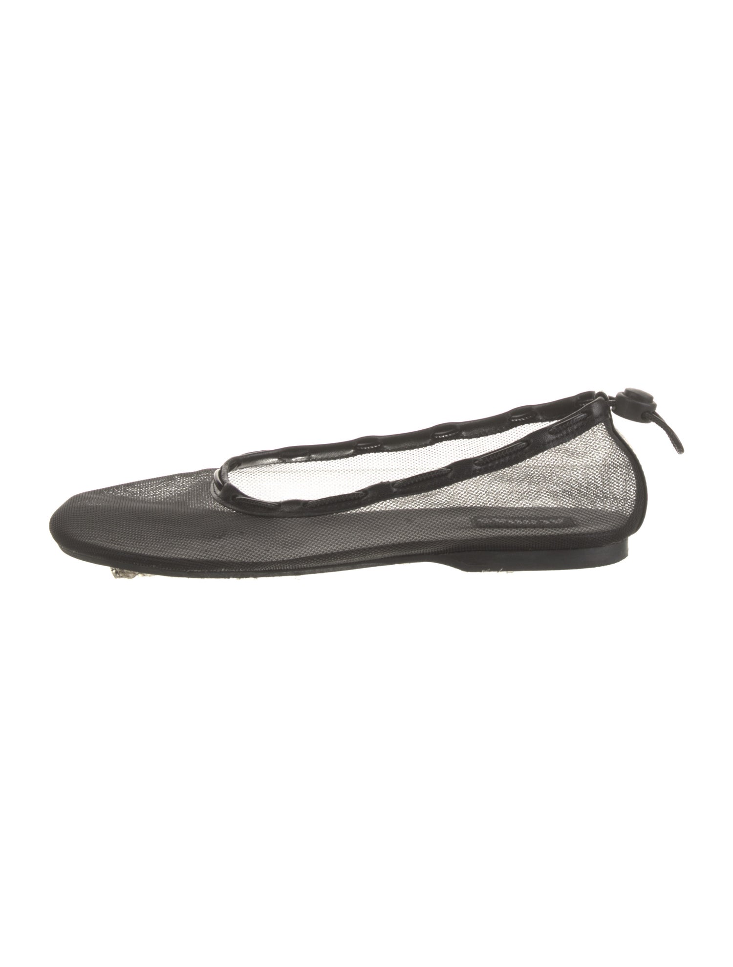 Alohas Mesh Leather Trim Embellishment Ballet Flats
