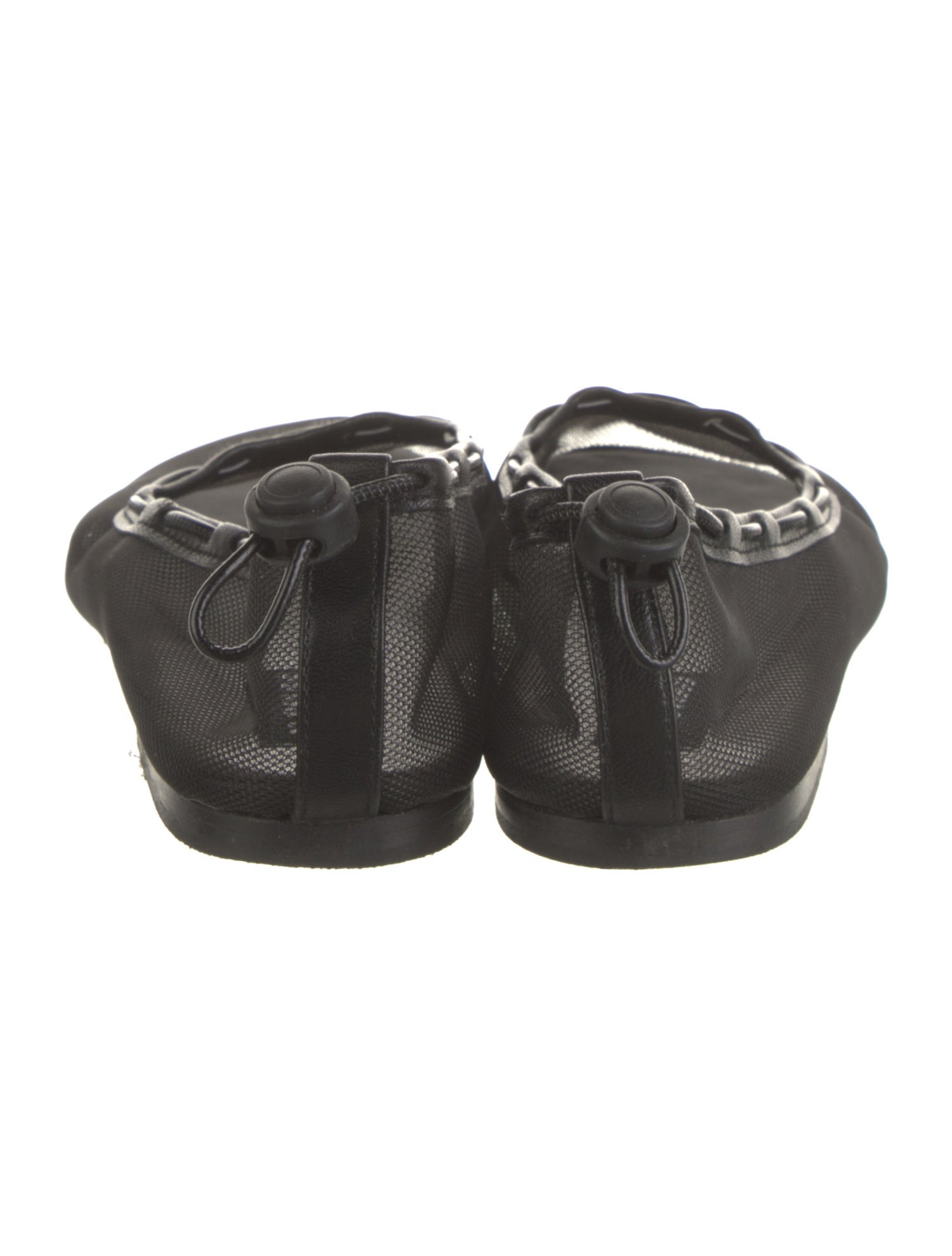 Alohas Mesh Leather Trim Embellishment Ballet Flats