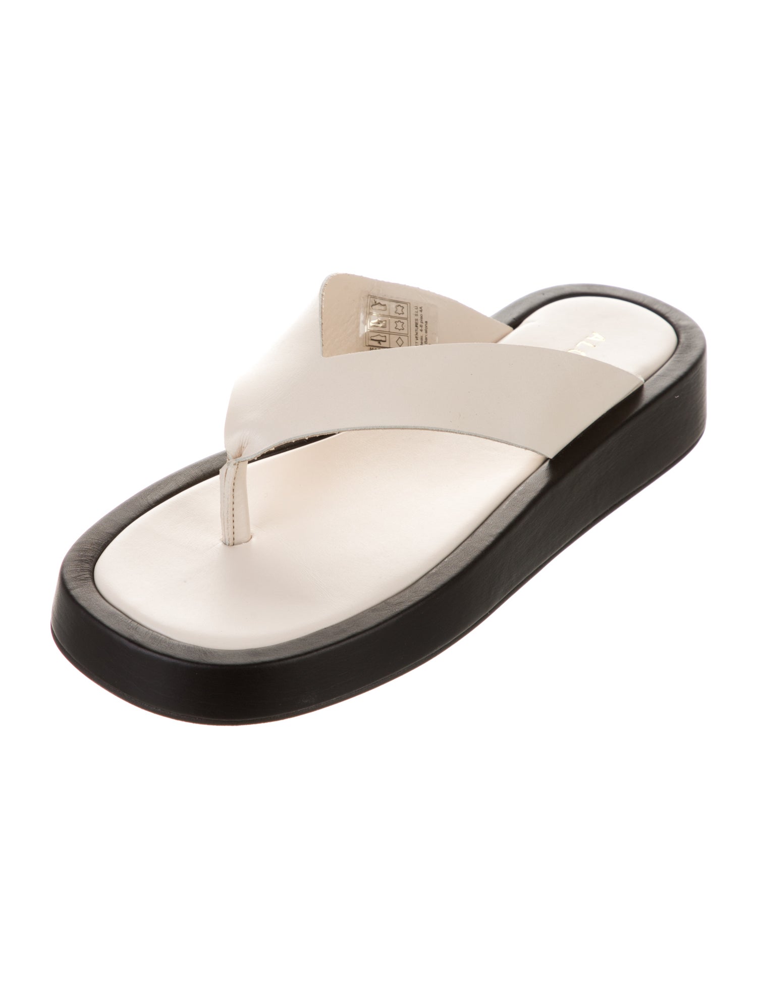 Alohas Leather Colorblock Pattern Slingback Sandals