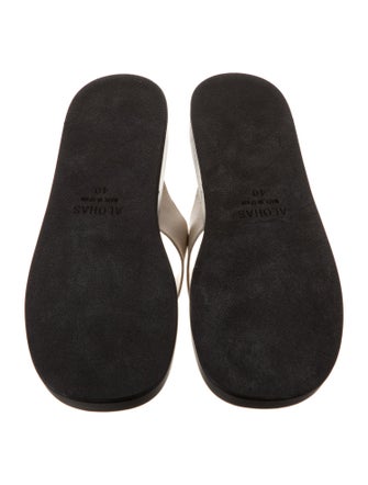 Alohas Leather Colorblock Pattern Slingback Sandals