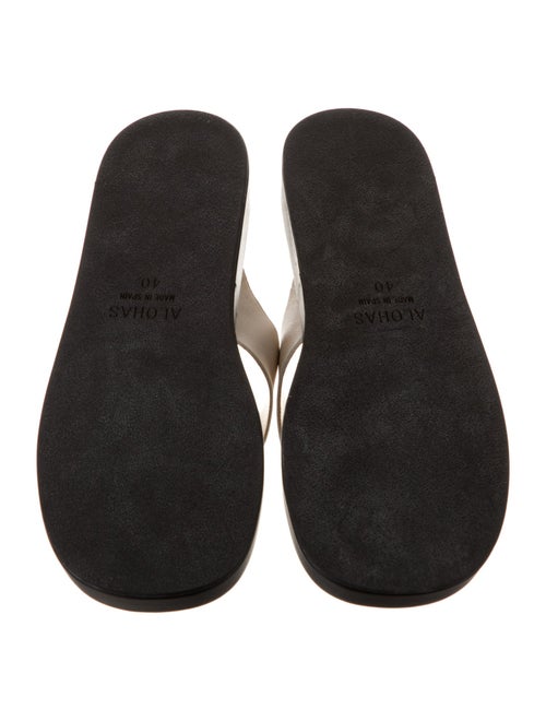 Alohas Leather Colorblock Pattern Slingback Sandals