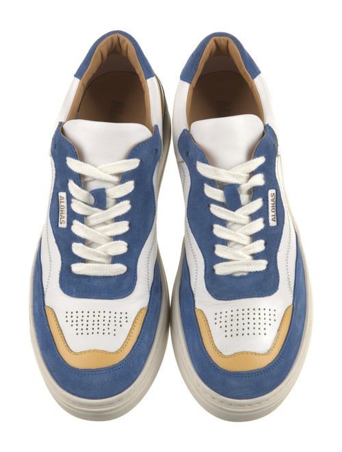 Alohas Leather Colorblock Pattern Sneakers