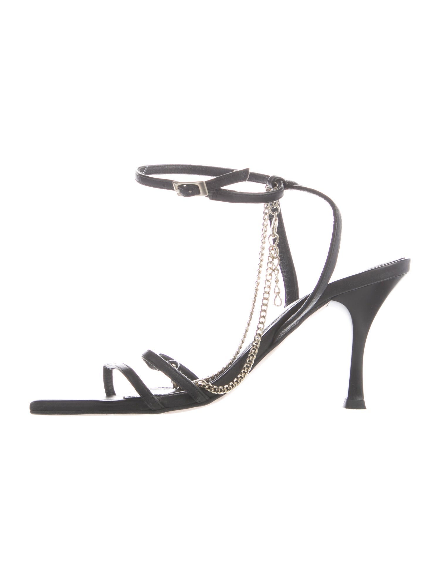 Alohas Leather Chain-Link Accents Sandals