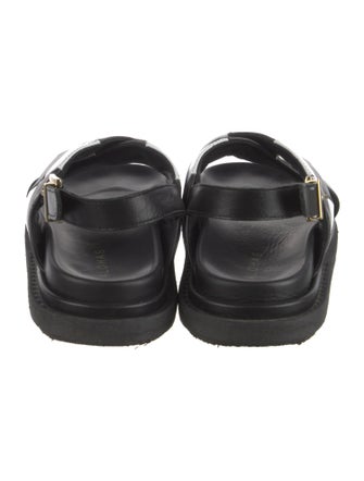 Alohas Leather Colorblock Pattern Slingback Sandals