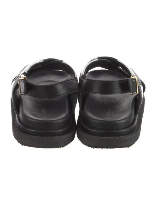 Alohas Leather Colorblock Pattern Slingback Sandals