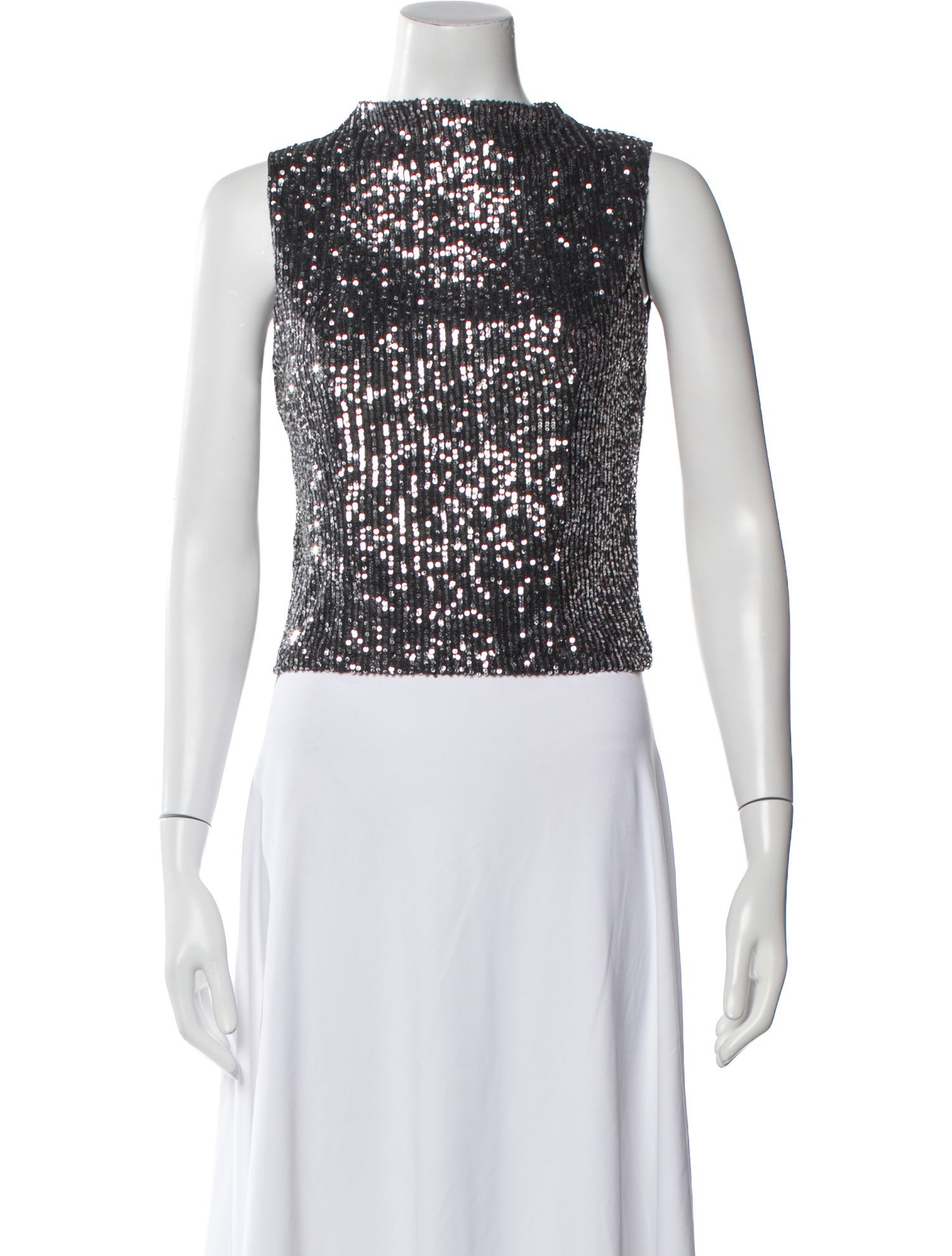 Alohas Mock Neck Sleeveless Crop Top